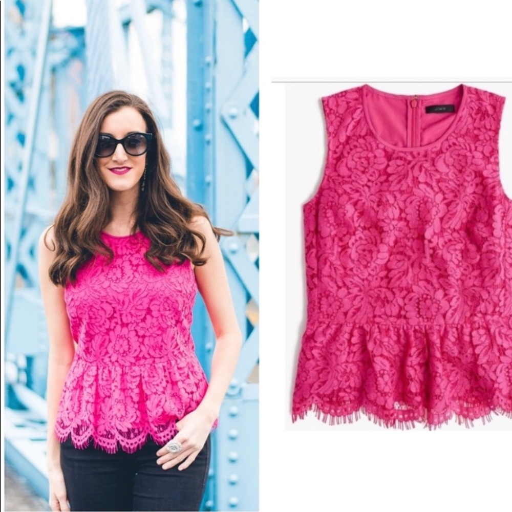 J crew lace pink top